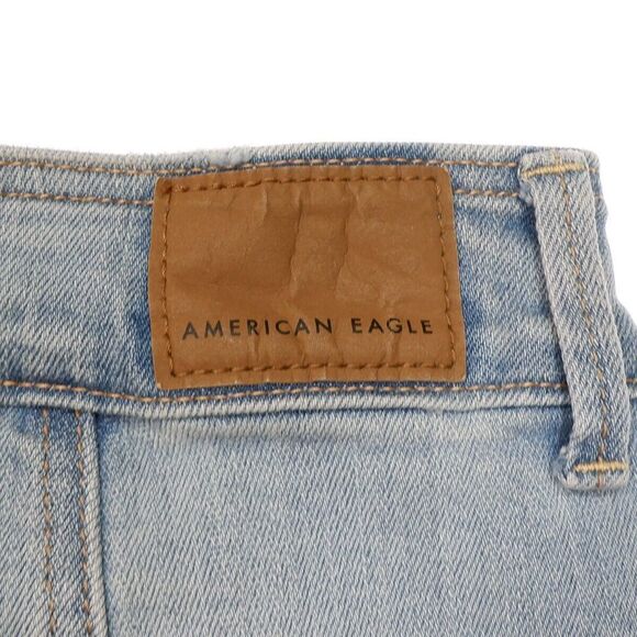 American Eagle Skirt Womens Size 4 Hi Rise A Line Button Light Blue Stretch W26 - Picture 6 of 7